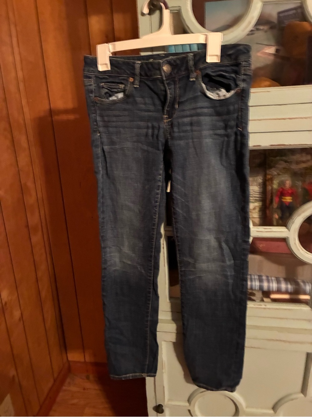 American Eagle Outfitters Women’s Blue Stretch Straight Leg Jeans Size 10S B12